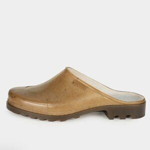 Stylish French Recycled Hemp Garden Clogs in Sepia - NEW